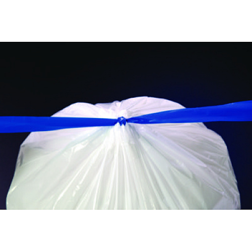 BlueCollar Drawstring Trash Bags, Drawstring, 13 gal, 24" x 28", White, 40 Bags/Roll, 2 Rolls/Box (N4828EWRC1)