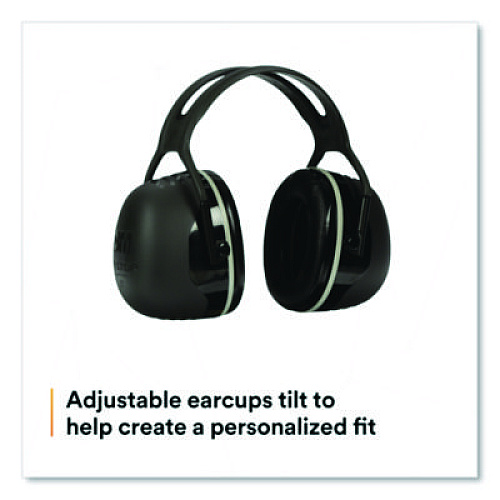 3M PELTOR X Series Earmuffs, Model X5A, 31 dB NRR, Black