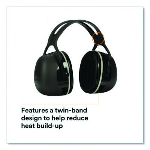 3M PELTOR X Series Earmuffs, Model X5A, 31 dB NRR, Black