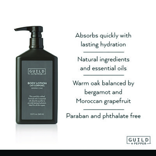 Guild+Pepper Lotion, 12.2 oz Bottle, Warm Oak Scent, 12/Carton (100305)