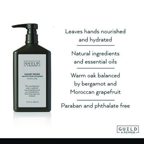 Guild+Pepper Hand Wash, Warm Oak Scent, 12.2 oz, 12/Carton (100306)