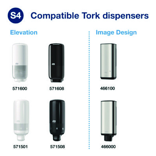 Tork Odor-Control Hand Soap Liquid S4 Refill, Perfume-Free, 1 L, 6/Carton (400020)