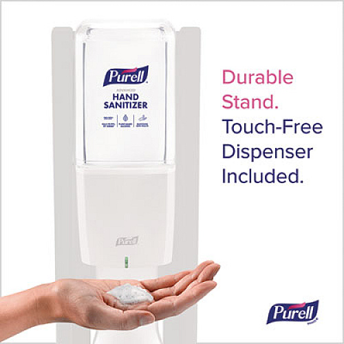 PURELL ES10 Dispenser Floor Stand with Automatic Hand Sanitizer Dispenser, 15.56 x 11.75 x 51.82, White (8210DS)