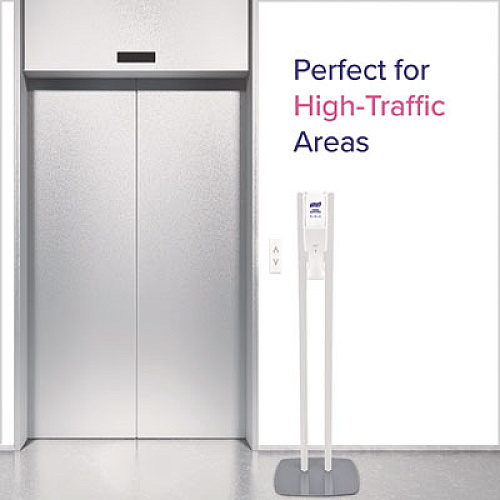 PURELL ES10 Dispenser Floor Stand with Automatic Hand Sanitizer Dispenser, 15.56 x 11.75 x 51.82, White (8210DS)