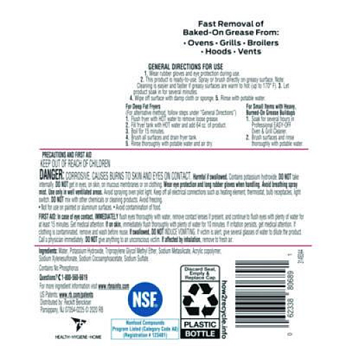 Professional EASY-OFF Ready-to-Use Oven and Grill Cleaner, Liquid, 2 qt Bottle, 6/Carton (80689CT)
