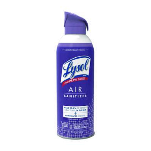 LYSOL Brand Air Sanitizer Spray, Light Breeze Scent, 10 oz Aerosol Can, 6/Carton (99394CT)