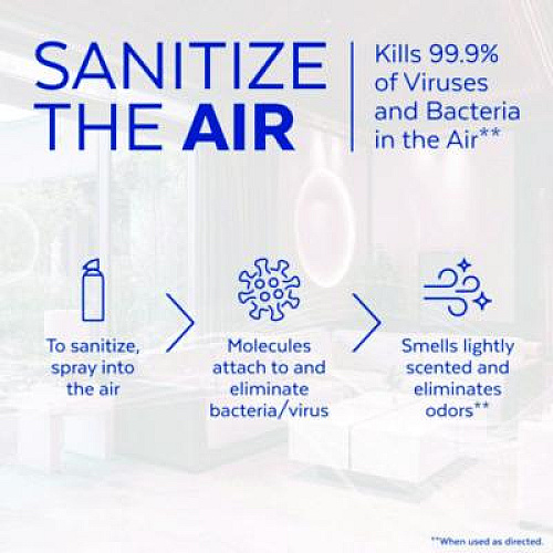 LYSOL Brand Air Sanitizer Spray, Light Breeze Scent, 10 oz Aerosol Can, 6/Carton (99394CT)