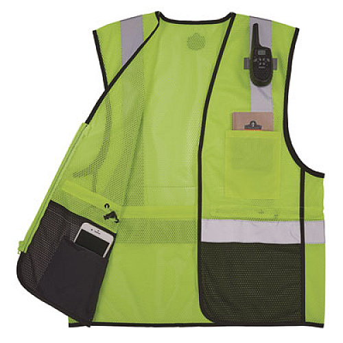 ergodyne GloWear 8210Z Hi-Vis Class 2 Mesh Vest, Small to Medium, Lime (23013)