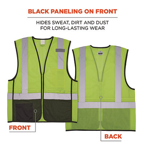 ergodyne GloWear 8210Z Hi-Vis Class 2 Mesh Vest, 2X-Large to 3X-Large, Lime (23017)