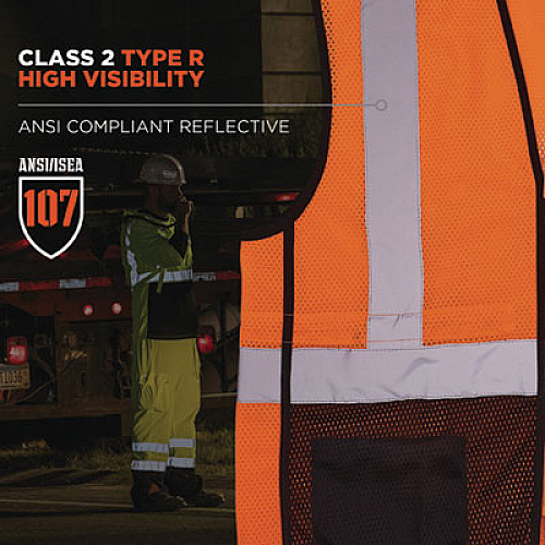 ergodyne GloWear 8210Z Hi-Vis Class 2 Mesh Vest, Small to Medium, Orange (23023)