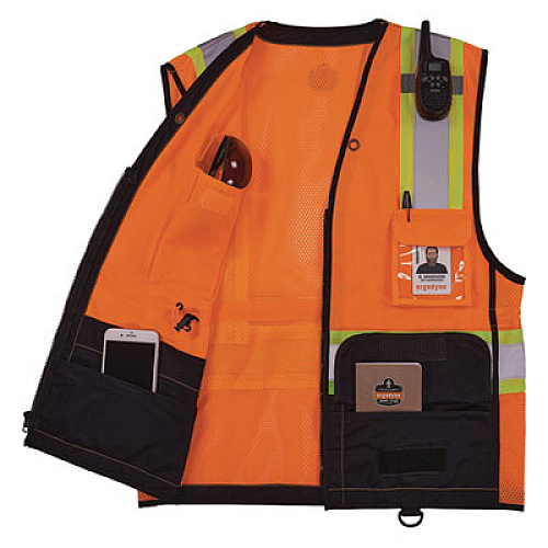 ergodyne GloWear 8251HDZ Class 2 Two-Tone Hi-Vis Safety Vest, 2X-Large to 3X-Large, Orange (23047)