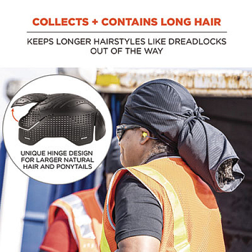 ergodyne Skullerz 8941 Dreadlock Tube and Bump Cap Insert, Large/X-Large, Black (23421)