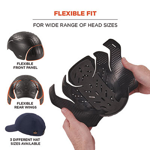 ergodyne Skullerz 8947 Lightweight Baseball Hat and Bump Cap Insert, X-Small/Small, Navy (23453)