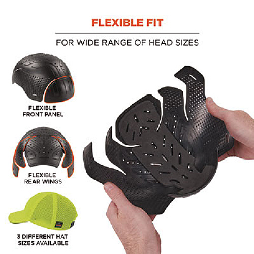 ergodyne Skullerz 8947 Lightweight Baseball Hat and Bump Cap Insert, X-Small/Small, Lime (23456)