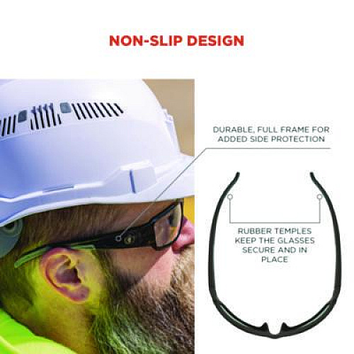 ergodyne Skullerz THOR Anti-Scratch Enhanced Anti-Fog Safety Glasses, Matte Black Full Frame, Clear Dual Lens (51005)