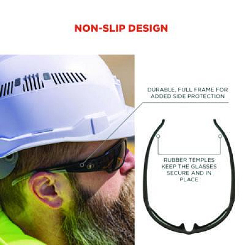 ergodyne Skullerz THOR Anti-Scratch Enhanced Anti-Fog Safety Glasses, Matte Black Full Frame, Smoke Dual Lens (51035)