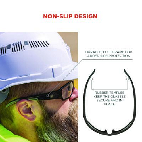 ergodyne Skullerz THOR Anti-Scratch Enhanced Anti-Fog Safety Glasses, Matte Black Full Frame, Clear Dual I/O Lens (51085)