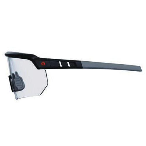 ergodyne Skullerz AEGIR Anti-Scratch Enhanced Anti-Fog Safety Glasses, Matte Black Half Frame, Clear Single Lens (55002)