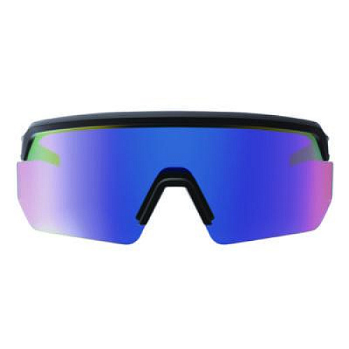 ergodyne Skullerz AEGIR Anti-Scratch Enhanced Anti-Fog Safety Glasses, Matte Black Half Frame, Mirrored Blue Single Lens (55008)