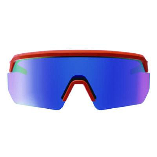 ergodyne Skullerz AEGIR Anti-Scratch Enhanced Anti-Fog Safety Glasses, Orange Half Frame, Mirrored Blue Single Lens (55022)