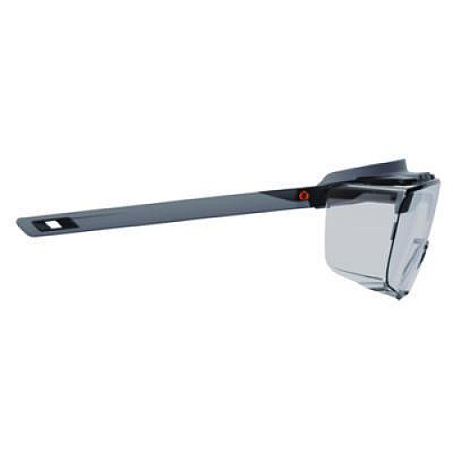 ergodyne Skullerz OSMIN Anti-Scratch Enhanced Anti-Fog Safety Glasses, Matte Black Half Frame OTG, Clear Single I/O Lens (55104)
