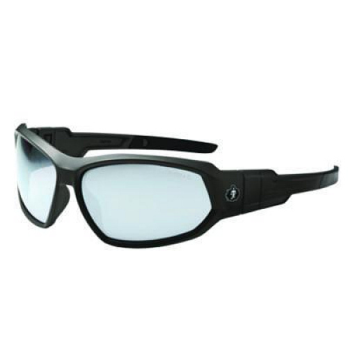 ergodyne Skullerz LOKI Anti-Scratch Enhanced Anti-Fog Convertible Safety Spoggles, Matte Black Half Frame, Clear Dual I/O Lens (56085)