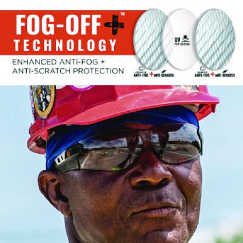 ergodyne Skullerz SAGA Anti-Scratch Enhanced Anti-Fog Safety Glasses, Frameless, Clear Single I/O Lens (59185)