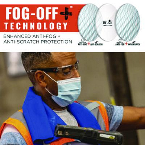 ergodyne Skullerz VALI Anti-Scratch Enhanced Anti-Fog Safety Glasses, Frameless, Clear Single Lens (59205)
