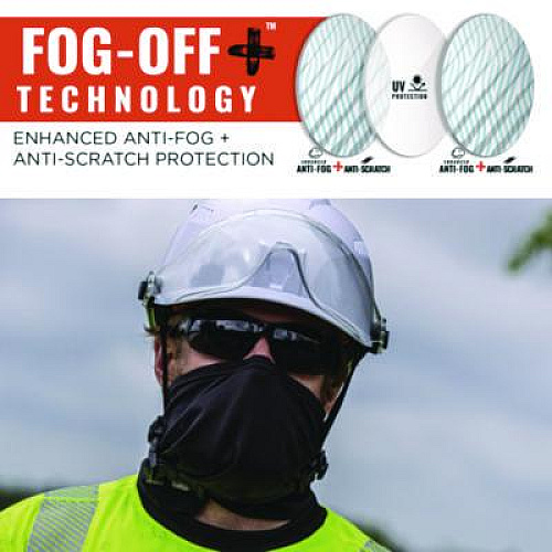 ergodyne Skullerz VALI Anti-Scratch Enhanced Anti-Fog Safety Glasses, Frameless, Smoke Single Lens (59235)
