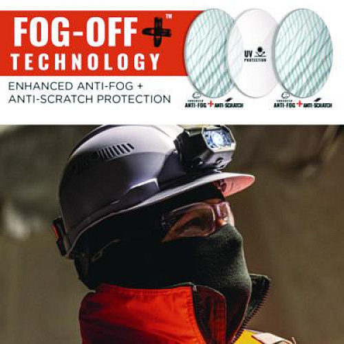 ergodyne Skullerz VALI Anti-Scratch Enhanced Anti-Fog Safety Glasses, Frameless, Clear Single I/O Lens (59285)