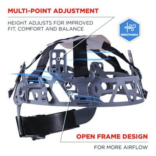 ergodyne Skullerz 8986 6-Point Hard Hat Suspension Replacement, Gray (60233)