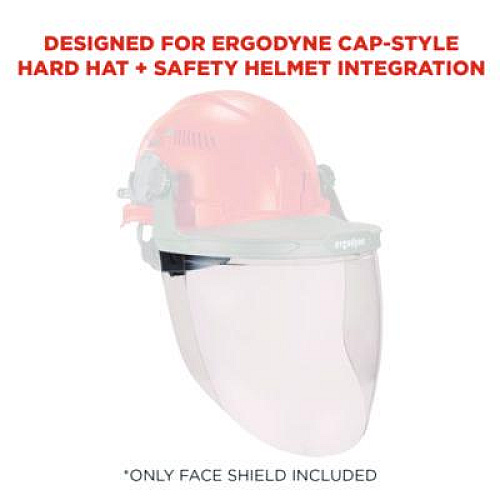 ergodyne Skullerz 8997 Anti-Scratch/Anti-Fog Face Shield Replacement, Cap-Style/Safety Helmet, Clear Lens (60249)