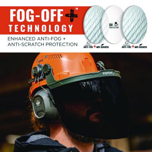 ergodyne Skullerz 8997 Anti-Scratch/Anti-Fog Face Shield Replacement, Cap-Style/Safety Helmet, Smoke Lens (60250)
