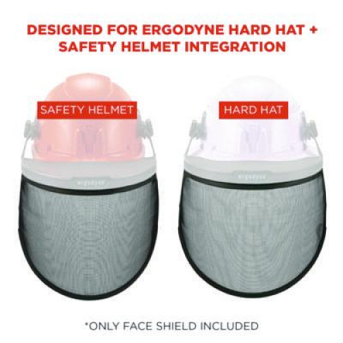 ergodyne Skullerz 8999 Mesh Face Shield Replacement for Hard Hat and Safety Helmet, Black (60253)
