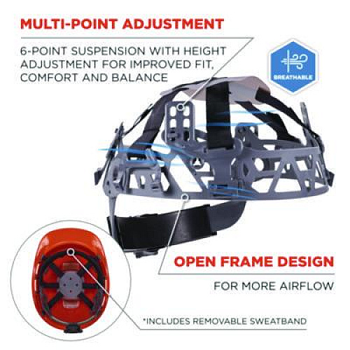 ergodyne Skullerz 8967 Class E Lightweight Cap-Style Hard Hat, 6-Point Suspension, Orange (60272)
