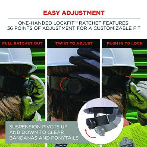 ergodyne Skullerz 8967 Class E Lightweight Cap-Style Hard Hat, 6-Point Rachet Suspension, Blue (60273)