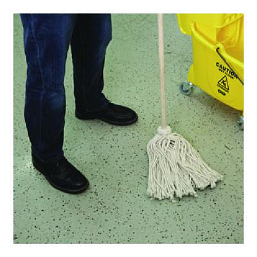 Boardwalk Handle/Deck Mops, #20 White Cotton Head, 54" Natural Wood Handle (120C)