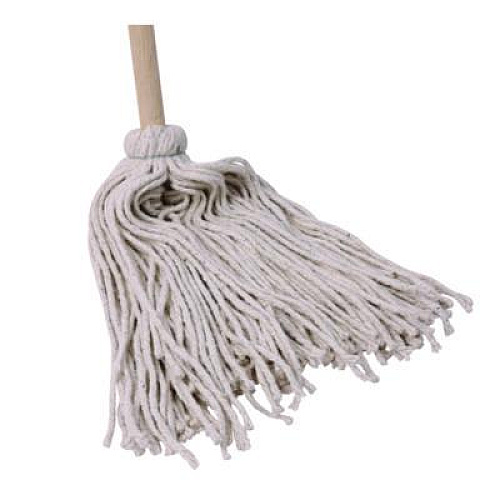 Boardwalk Handle/Deck Mops, #20 White Cotton Head, 54" Natural Wood Handle (120C)
