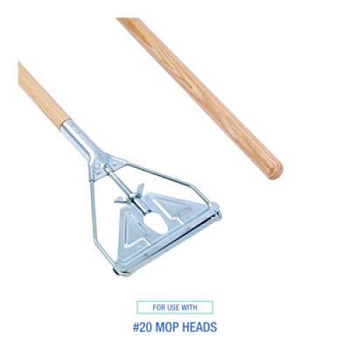 Boardwalk Quick Change Metal Head Mop Handle for No. 20 and Up Heads, 62", Natural (605)