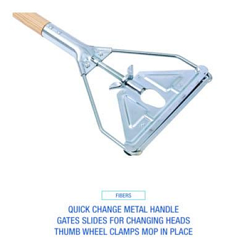 Boardwalk Quick Change Metal Head Mop Handle for No. 20 and Up Heads, 62", Natural (605)