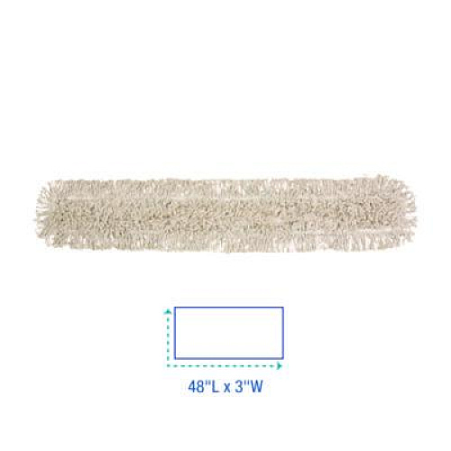 Boardwalk Industrial Dust Mop Head, Cotton, 48 x 3, White (1048)