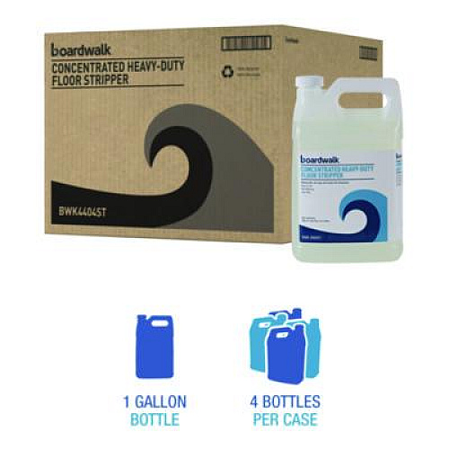 Boardwalk Concentrated Heavy-Duty Floor Stripper, Unscented, 1 gal Bottle, 4/Carton (4404ST)