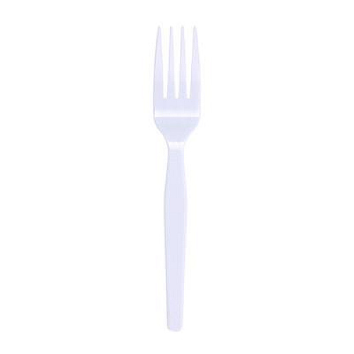 Boardwalk Mediumweight Polystyrene Cutlery, Fork, Plastic, White, 100/Box, 10 Boxes/Carton (FORKMWPSCT)