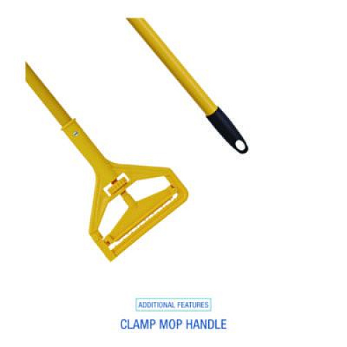 Boardwalk Cotton Cut End Mop Kit, #24 Natural Cotton Head, 60" Yellow Metal/Plastic Handle (5324C)