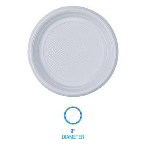 Boardwalk Hi-Impact Plastic Dinnerware, Plate, 9" dia, White, 500/Carton (PLTHIPS9WH)
