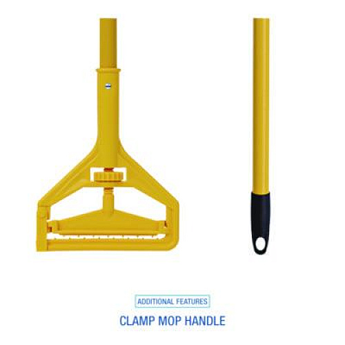Boardwalk Cleaning Kit, Medium Blue Cotton/Rayon/Synthetic Head, 60" Natural/Yellow Wood/Metal Handle (CLEANKIT)
