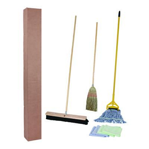 Boardwalk Cleaning Kit, Medium Blue Cotton/Rayon/Synthetic Head, 60" Natural/Yellow Wood/Metal Handle (CLEANKIT)
