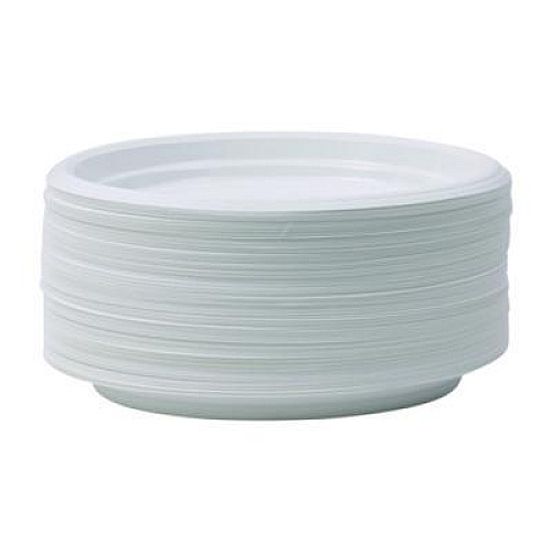 Boardwalk Hi-Impact Plastic Dinnerware, Plate, 9" dia, White, 500/Carton (PLTHIPS9WH)