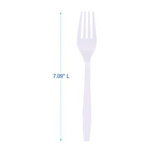 Boardwalk Heavyweight Polypropylene Cutlery, Fork, Plastic, White, 1,000/Carton (FORKHWPPWH)