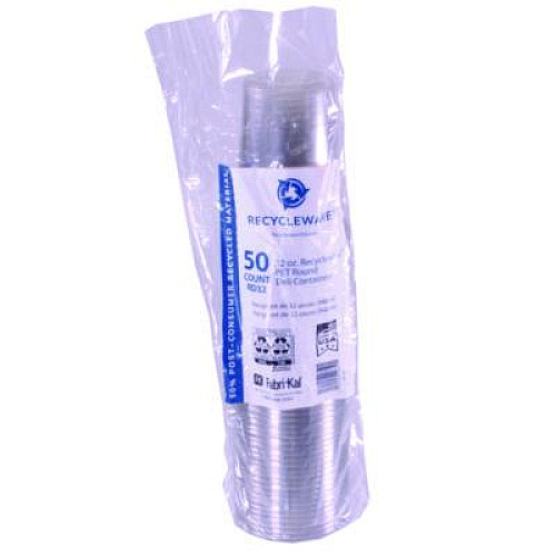 Fabri-Kal Recycleware Round Deli Container, 32 oz, 4.6" Diameter x 5.8" h, Clear, Plastic, 500/Carton (RD32)